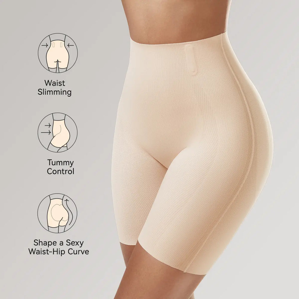 LUCKMEEY Tummy Control Shapewear Shorts for Women Seamless High Waist Body Shaper Thigh Slimming Underwear with Built-In Gusset Machine Washable Basic Minimalist Skin Body Shaper