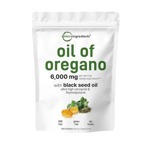 Oil of Oregano Softgels 6000Mg with Black Seed Oil Oregano Oil Supplement Capsules 300 Softgels Dietary Supplement