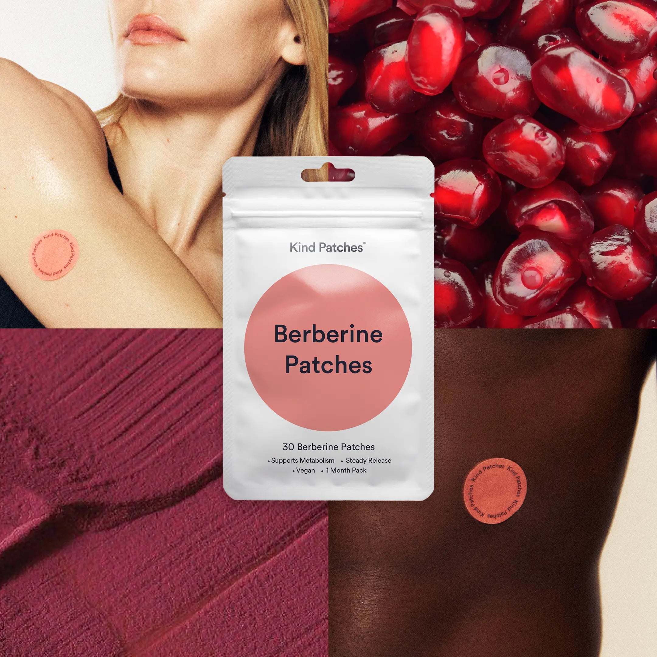 Kind Patches: 30 Berberine Patches, Steady Release, Vegan, 1 Month Pack